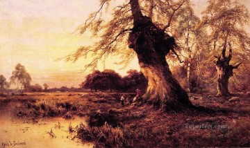 Around the Campfire landscape Alfred de Breanski Snr brook Oil Paintings